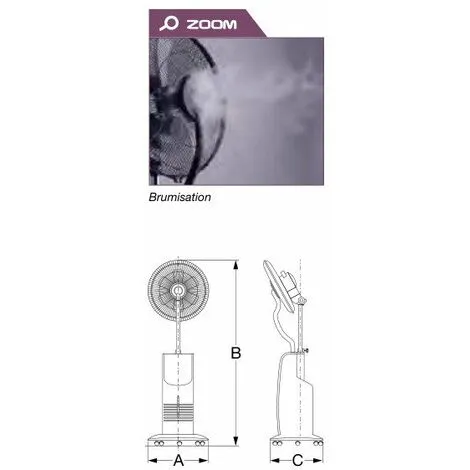Vortice - Ventilateur Brumisateur Sur Roues 90W 250 M3 - Aqua Breeze – Image 2